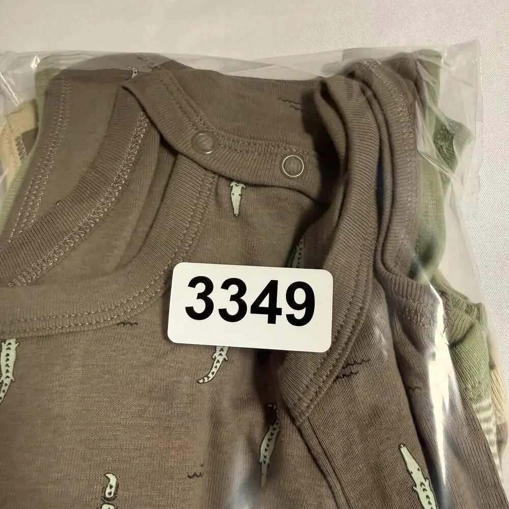 Carter's Baby Boy 5-Pack Dinosaur Sleeveless Bodysuits Size 12 Months Green Tan